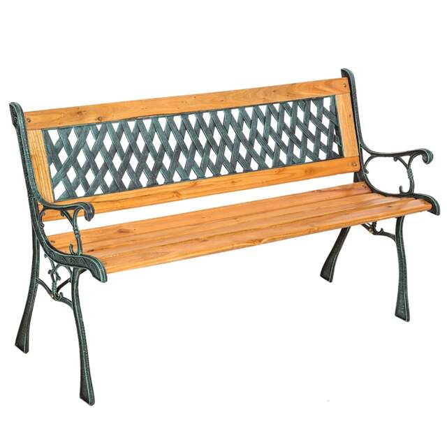 Garden Bench Tamara - 2-seater, weatherproof, 128 x 51 x 73 cm Brown brown 1