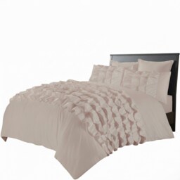 Ruffle Border Duvet Cover Soft Elegant Bedding Set with Pillowcases Pink Single