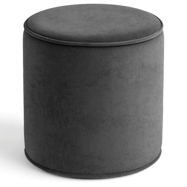 Round Shape Velvet Bean Bag Pouffe Foot Rest - 40cm Grey