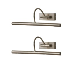 ValueLights Capri Pair Chrome Plated Twin Picture Wall Lights Chrome