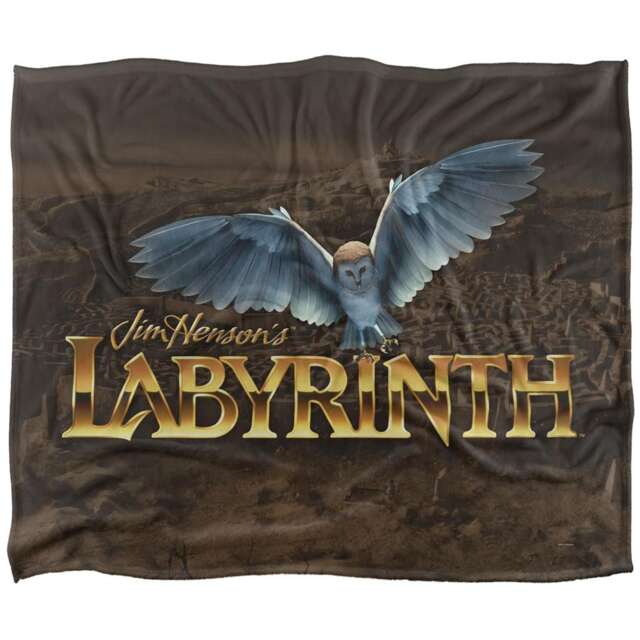 Labyrinth Logo Maze Silky Owl Supersoft Blanket Black Black One Size 1