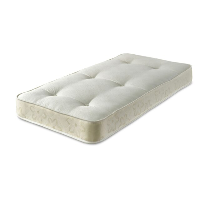 Gold Damask Tufted Mattress - 17cm Deep, Dual-Sided Comfort Yellow Small Single