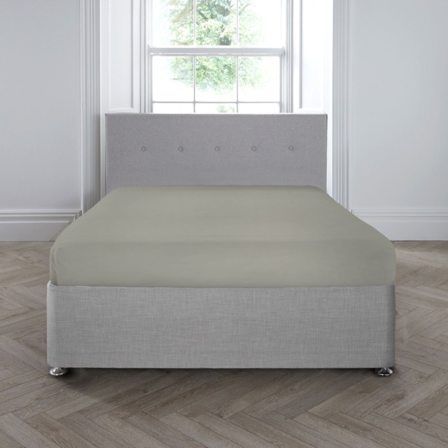 Appletree 200TC Plain Dye Fitted Bed Sheet Silver