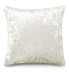 Luxury Crushed Velvet Plain Scatter Cushion - 43cm x 43cm White Cream