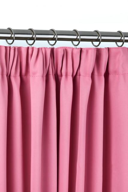 Essential Woven Thermal Blackout Pencil Pleat Curtains 168cm x 228cm Pink Pink Pink