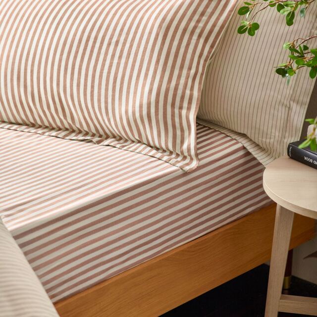 Yard Hebden Striped 100% Cotton Fitted Sheet