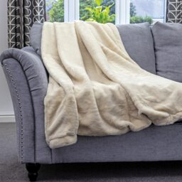 Dreamcatcher Cream Faux Fur Blanket Throw 160x130cm