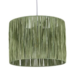 Raffia - Green 28cm Straw Pendant or Lamp Shade Green Medium 1