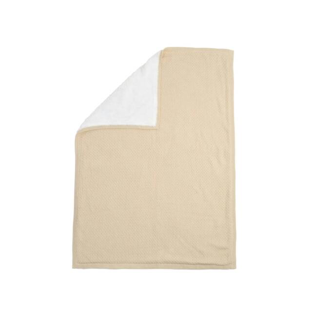 Clair de Lune Organic Knit Sherpa Blanket - Cream