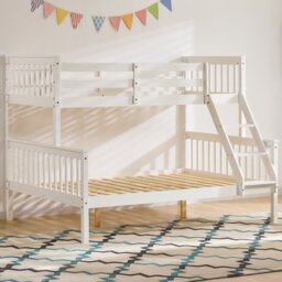 Vida Designs Milan Triple Sleeper Bunk Bed, 3ft & 4ft6 Bed - White