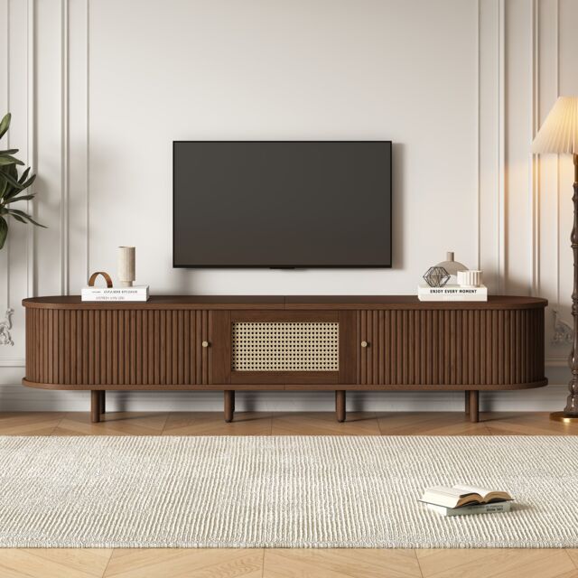 Sleek TV Stand Unit with Protective Rounded Corners
