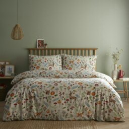 Portfolio Home Arden Animal Print Soft Easy Care Bed Linen Bedding Duvet Cover Quilt Set With Pillow Cases Brown Double
