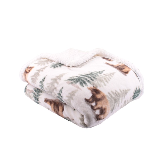 D & D Bear Walks Bedspread Natural