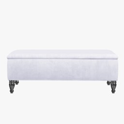 Lisbon Plain 137cm Ottoman Storage Bench - Plush Velvet Shoe Bench - White Upholstery Footstool with Storage