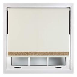 FURNISHED Thermal Blackout Roller Blinds with Glitter Edge - (W)100cm x (L)210cm Cream Cream (W) 100cm x (L) 210cm