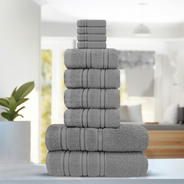 Everyday 100% Cotton Towels - Super Absorant and Soft – Cotton Hand & Bath Towels - Silver Grey Silver Bath towel