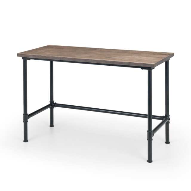 Signature Carnegie Industrial Pipe Desk in Mocha Elm and Black
