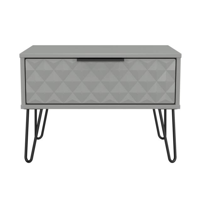 Islay 1 Drawer Wide Bedside Table in Dusk Grey (Ready Assembled) Grey Dusk Grey