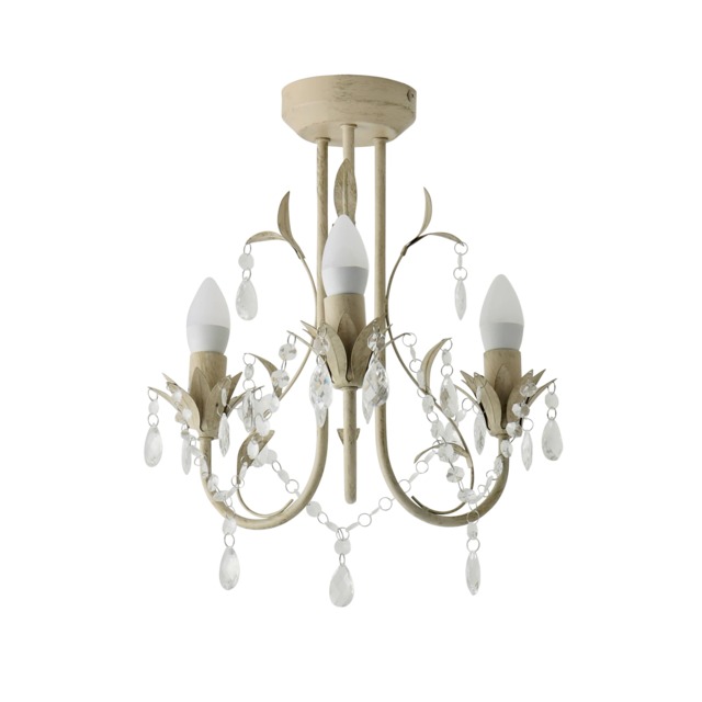 ValueLights Odelia 3 Way Gold White Ceiling Light Chandelier