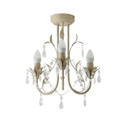 ValueLights Odelia 3 Way Gold White Ceiling Light Chandelier