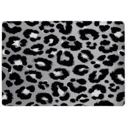 Silver Leopard Print Rug Multi