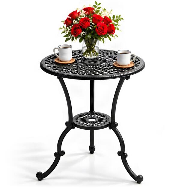 Centurion Supports VIVALDI Black Garden & Patio Cast Aluminium Bistro Table