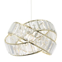 Modern Three Ring Gold Pendant Shade with Transparent Acrylic Prisms Gold Gold 1