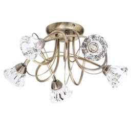 BHS Marianne 5 Light Flush Ceiling Light Bronze Antique Brass 1