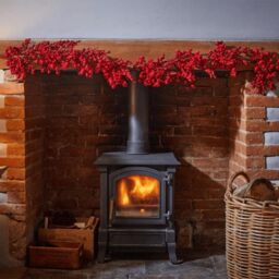 1.8m Red Plastic Berry Burst Christmas Garland