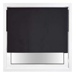 Blackout Roller Blind 85cm Wide x 165cm Long Metal Fittings Black Black