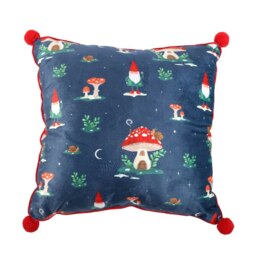 Something Different Gnome Pom Pom Square Filled Cushion - Blue/Green/Red - 35cm x 35cm