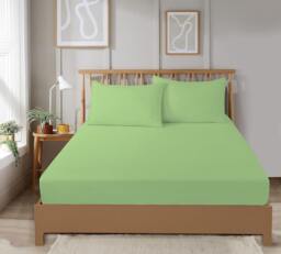 Super Soft Plain Dye Fitted Sheet in Sage Green - King Green Green King