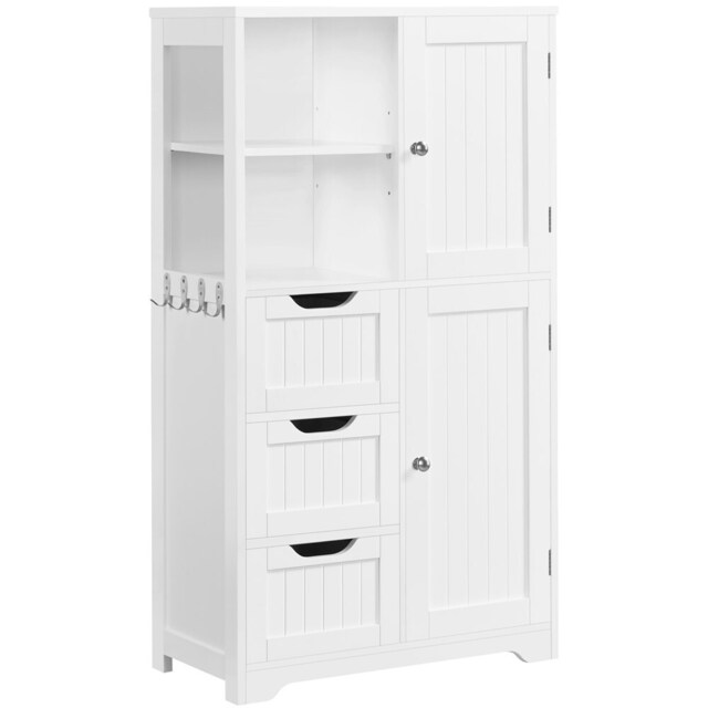 Yaheetech Bathroom Storage Unit with Open Compartments White White