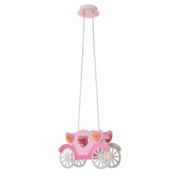 BHS Glow Princess Carriage Ceiling Pendant Light, Pink