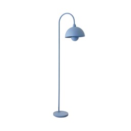 ValueLights Tilly Pastel Sky Blue Arched Dome Shade Metal Floor Lamp Blue