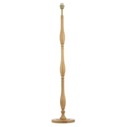 Traditional Oak Wood Floor Lamp Base with Sleek Triple Segment Design