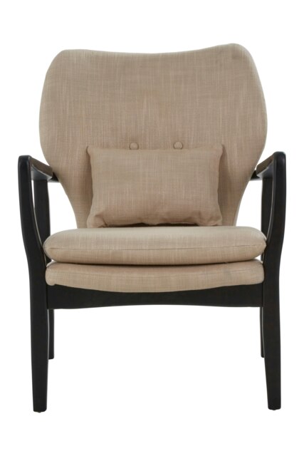 Stockholm Beige Chair With Black Wooden Frame Brown