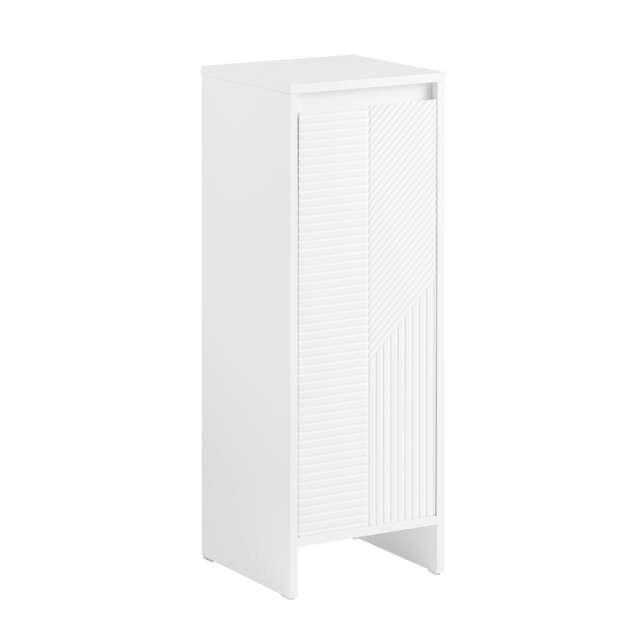 SoBuy Slim Bathroom Storage Cabinet with Laundry Basket, White, 11.8x11.8x34.3 in, 13.45 kg - BZR154-W