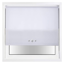 FURNISHED Daylight Trimmable Roller Blinds with Triple Diamond Eyelets and Metal Fittings White White (W) 230cm x (L) 165cm