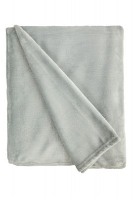 "Plush Collection Flannel Fleece Super Soft Throw in Silver (50"" x 60"")"