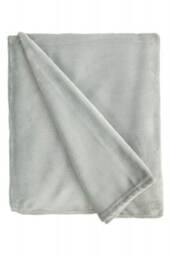 "Plush Collection Flannel Fleece Super Soft Throw in Silver (50"" x 60"")"