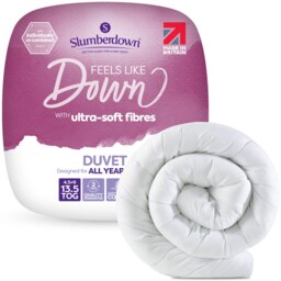Slumberdown Feels Like Down All Season Duvet, 13.5 Tog, Double White