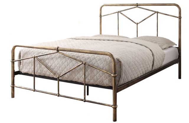 5ft King Size Retro bed frame,antique bronze,metal.Rustic,industrial tubular Bronze King