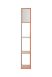 ValueLights Struttura Pink Shelving Floor Lamp Fabric Shade and Bulb