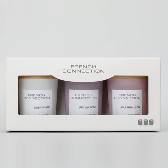 French Connection Pastel Collection Trio of Candles Gift Set 3 X 50g