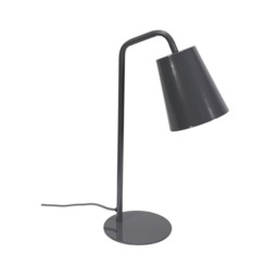 ValueLights Bibi Charcoal Grey Arched Stem Metal Classic Table Lamp and Bulb