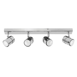 ValueLights Rosie 4 Way Straight Bar Ceiling Spotlight Fitting Polished Chrome Finish