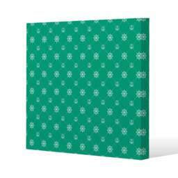 Nautical Elements on Green (Canvas Print) / 90 x 90 x 4cm Multi