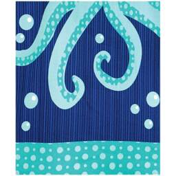 Home & Living Childrens/Kids Octopus Microfibre Hooded Towel - Blue/Green - One Size Blue One size