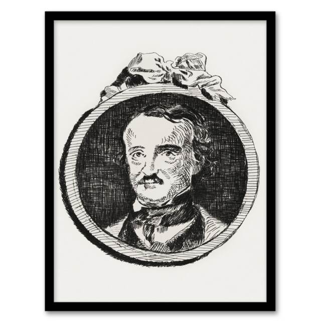 Edouard Manet Framed Wall Art Print Edgar Allan Poe Portrait Home Décor
